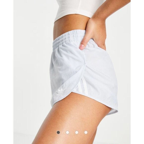 Adidas Pacer 3 Stripes Shorts Womens Medium Blue Athletic Training Performance - Picture 11 of 12